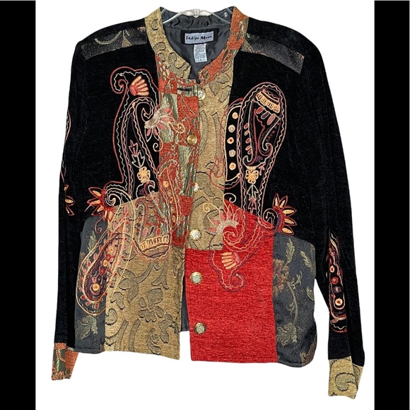 Indigo Moon Jackets & Blazers - Indigo Moon Chenile Embroidered Jacket Sz L
